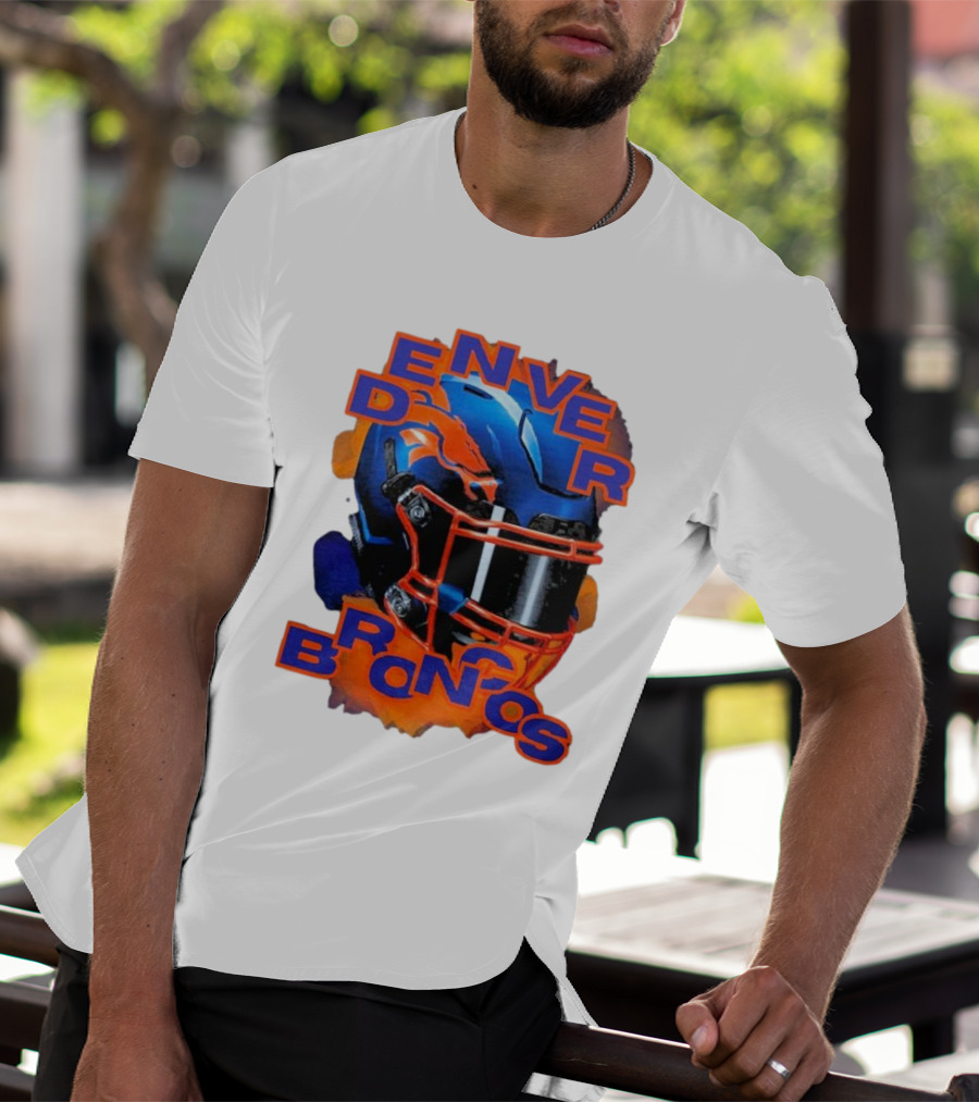 Denver Broncos Helmet Team Sports T-Shirt