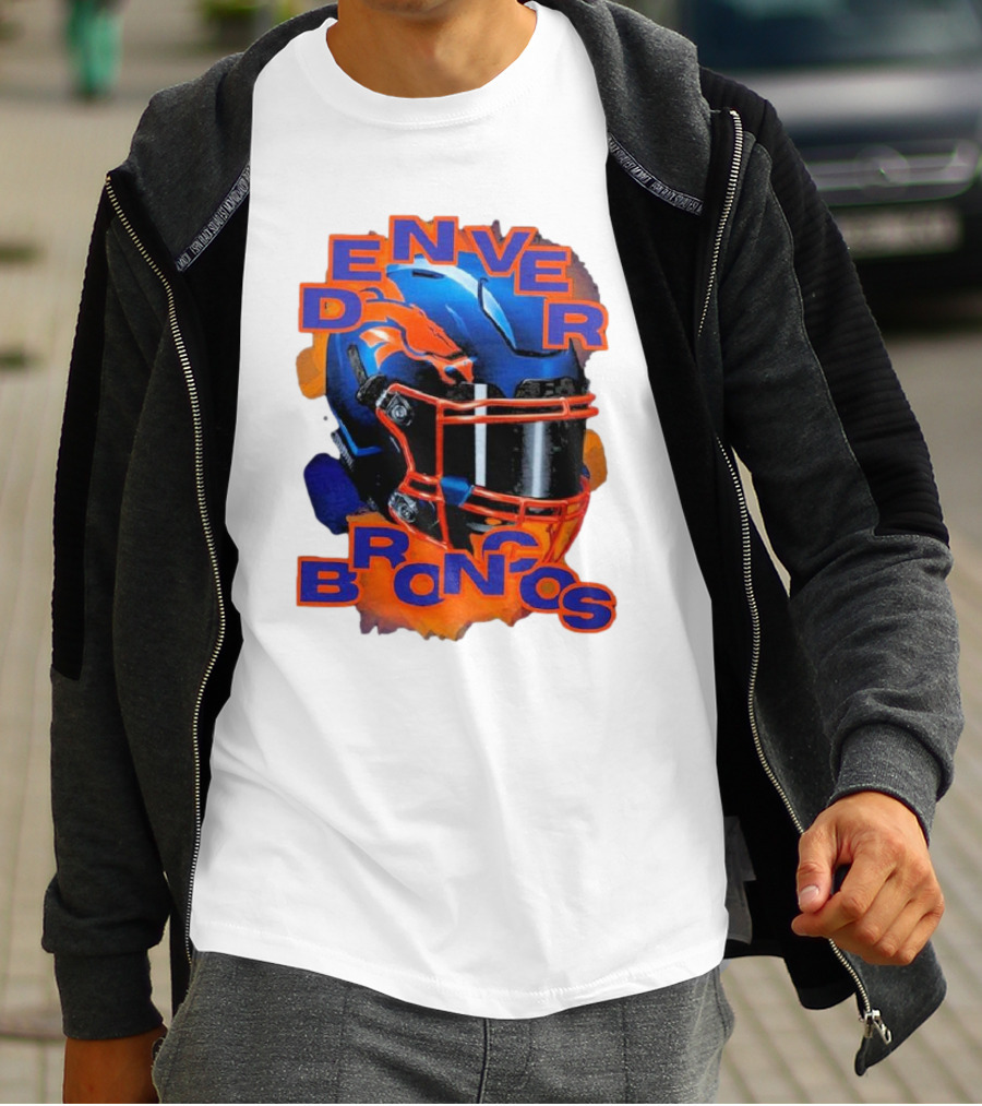 Denver Broncos Helmet Team Sports T-Shirt