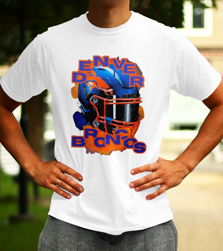 Denver Broncos Helmet Team Sports T-Shirt