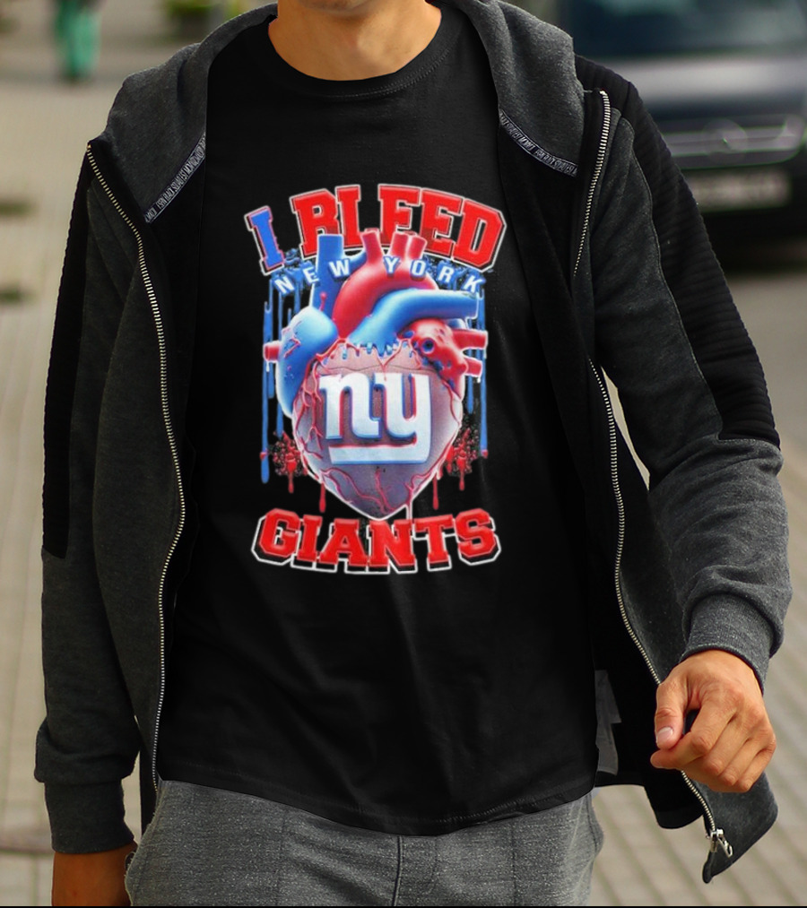 I Bleed New York Giants Ny Heart T-Shirt