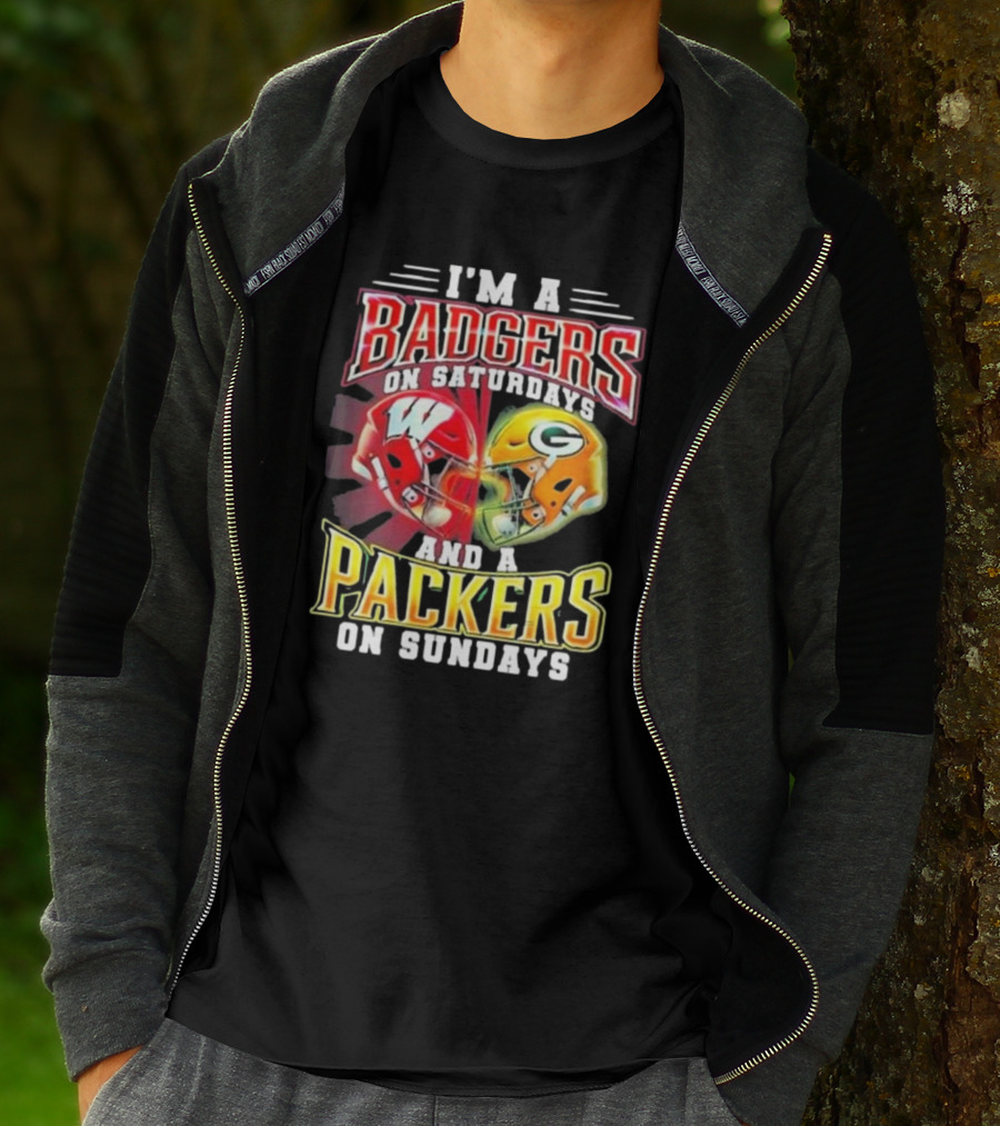 I'm A Badgers On Saturdays And A Packers On Sundays T-Shirt