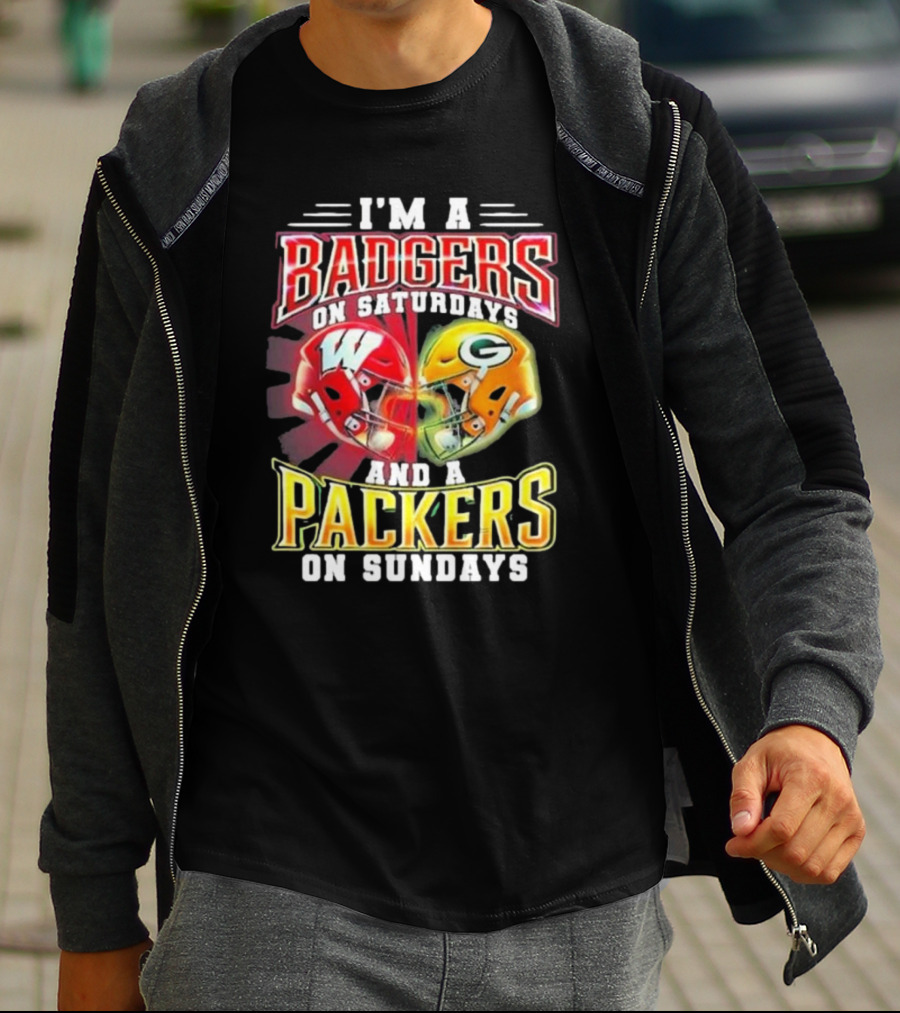 I'm A Badgers On Saturdays And A Packers On Sundays T-Shirt