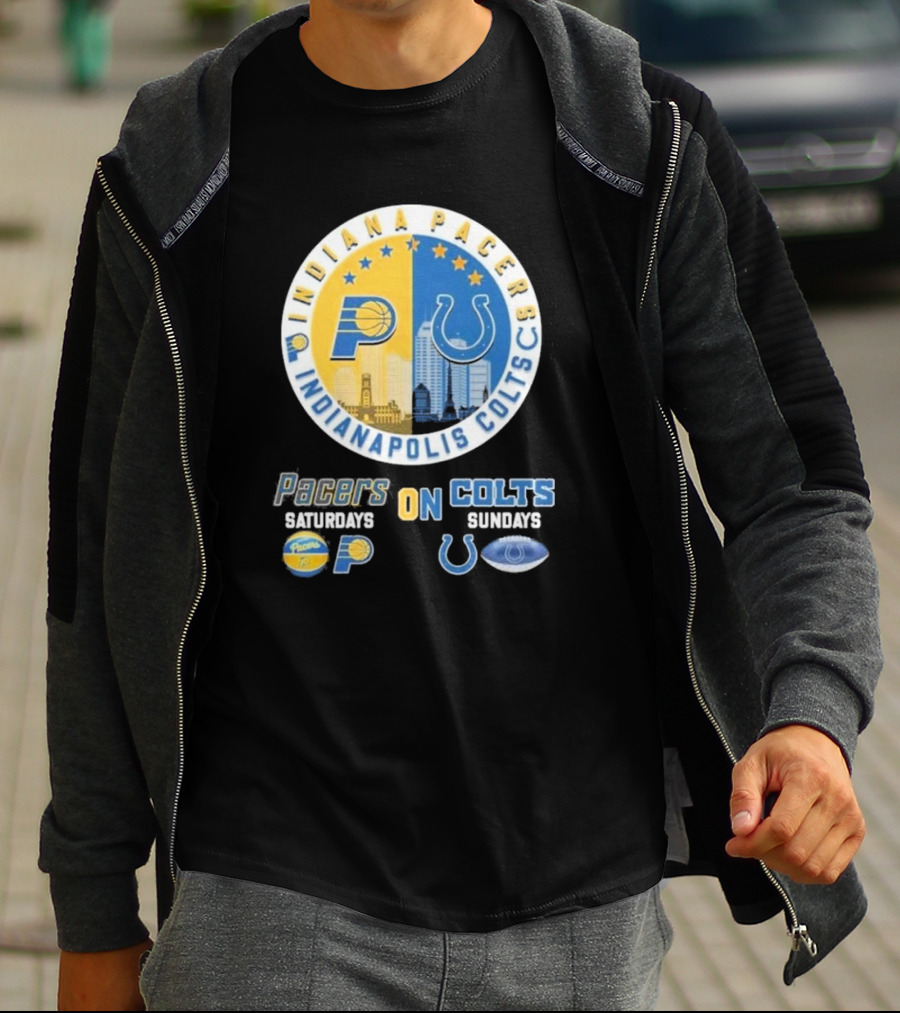 Indiana Pacers Indianapolis Colts Saturdays Pacers On Sundays Colts T-Shirt