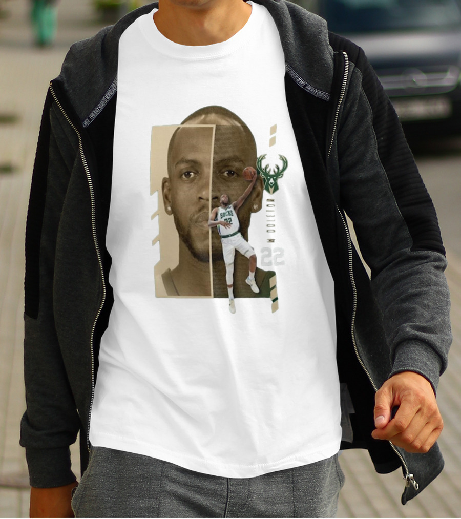 Khris Middleton Bucks Logo #22 Jump Pass Player Name And Number T-Shirt