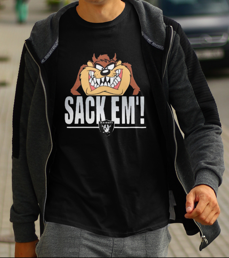Looney Tunes Taz Sack Em’ Las Vegas Raiders NFL T-Shirt