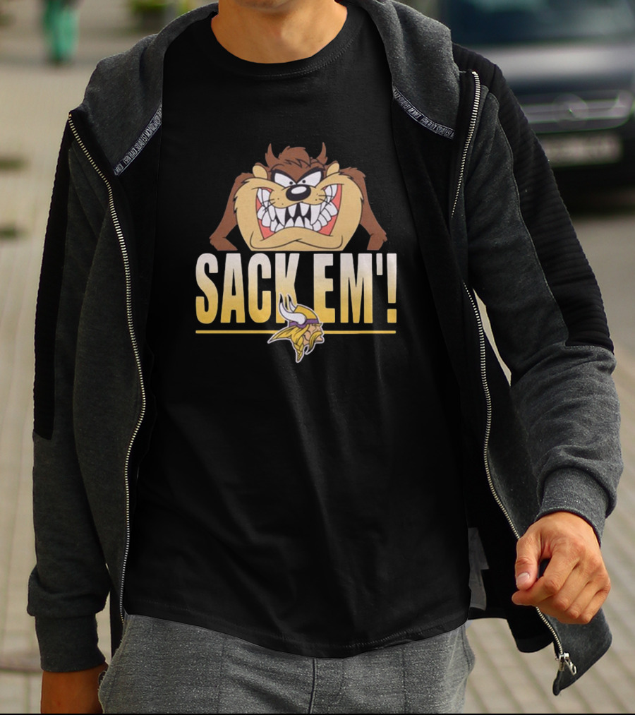 Looney Tunes Taz Sack Em’ Minnesota Vikings NFL T-Shirt