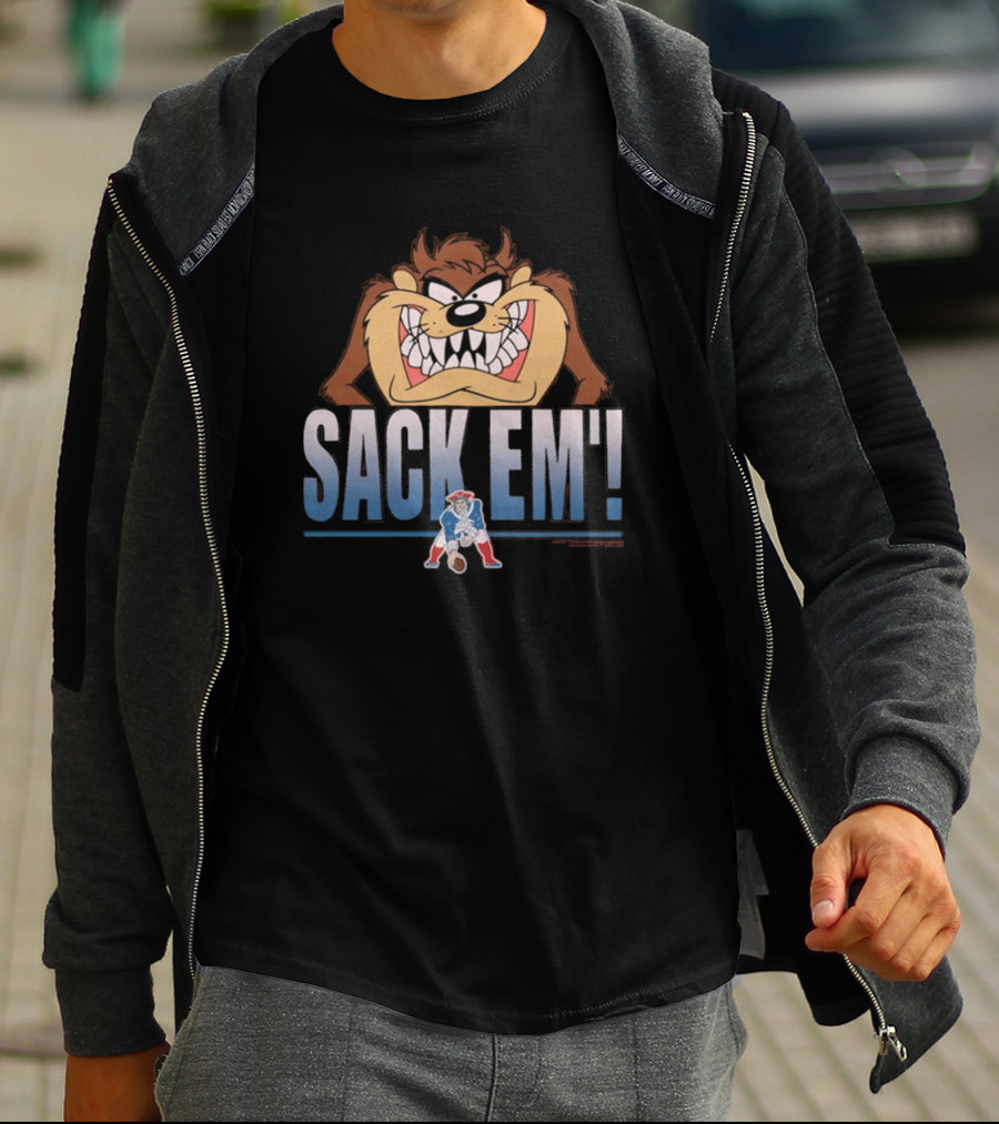 Sack Em' Looney Tunes Taz X New England Patriots NFL T-Shirt