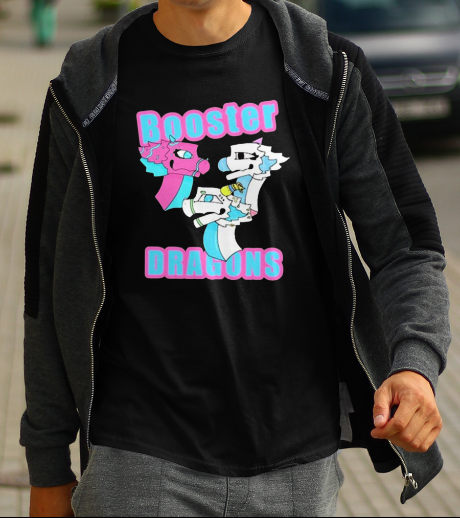 Booster Dragons Colorful Cartoon Characters T-Shirt