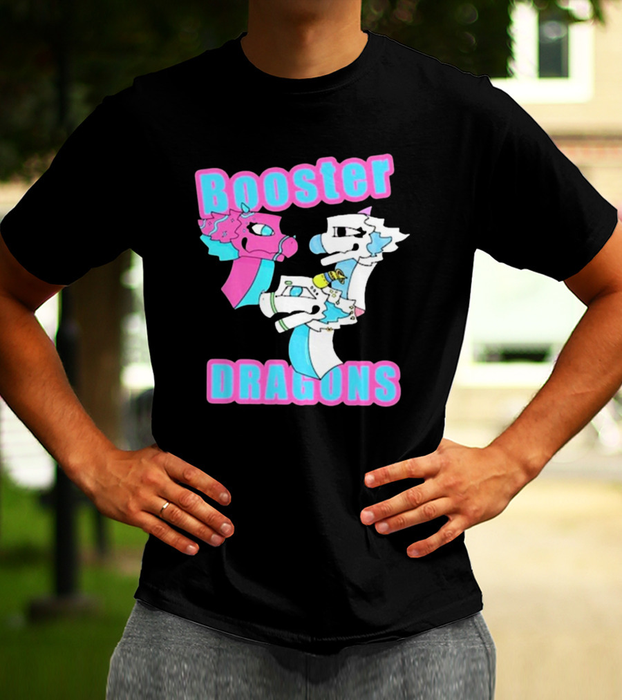 Booster Dragons Colorful Cartoon Characters T-Shirt