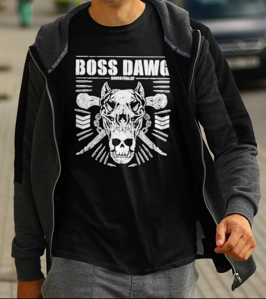 Boss Dawg David Finlay Skull And Chevrons Crossbone T-Shirt