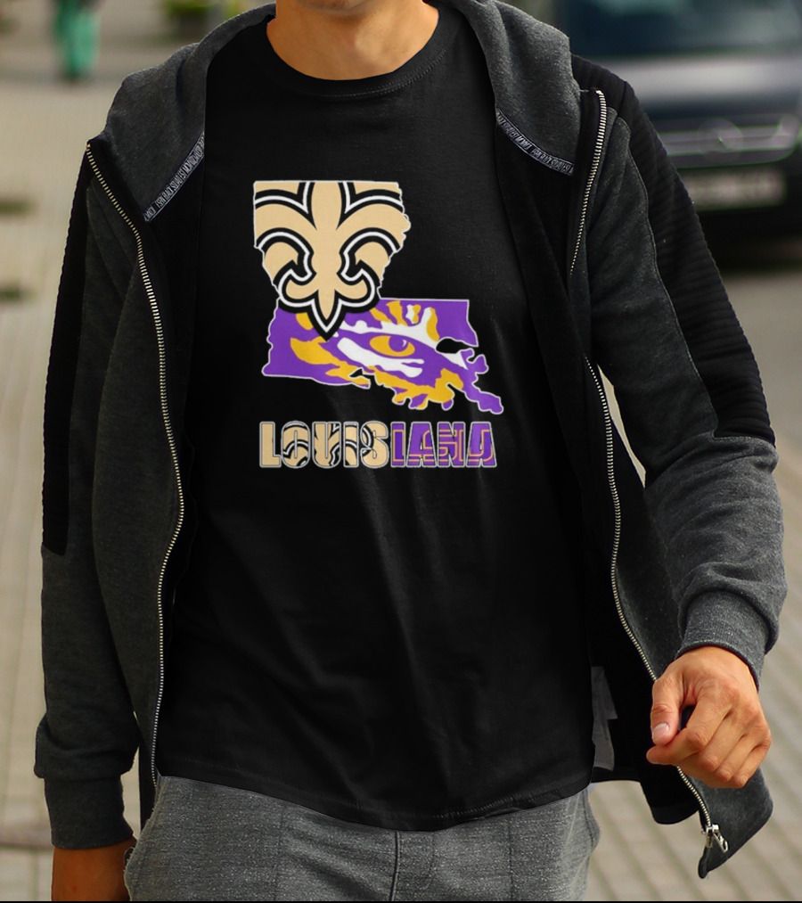 Louisiana Fleur-de-lis And Tiger Eye Graphics T-Shirt