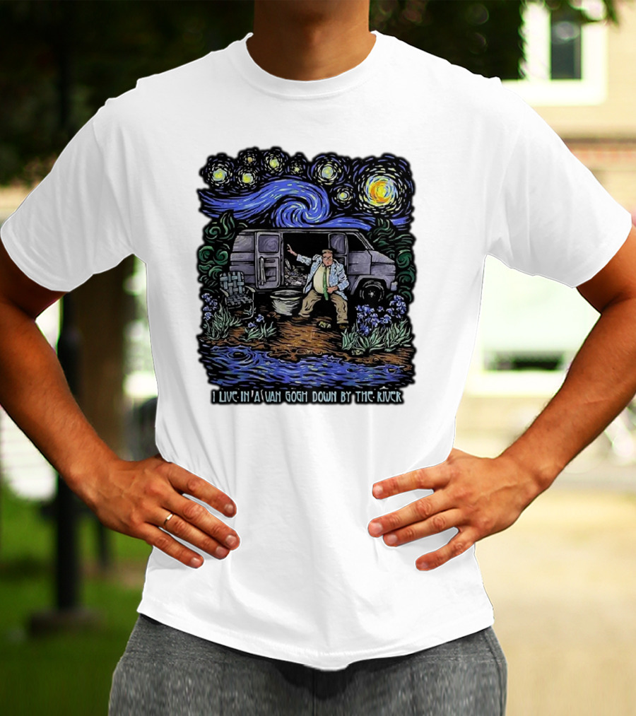 I Live In A Van Gogh Down By The River Starry Night Scene T-Shirt