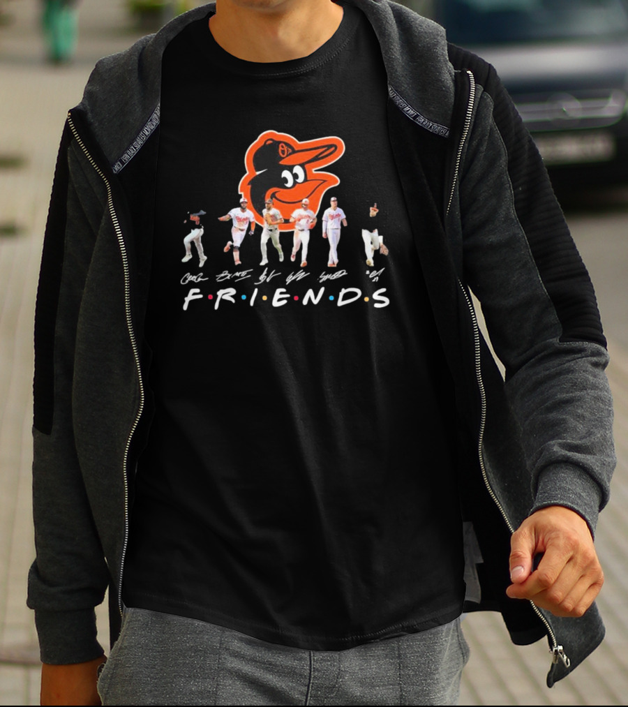 Friends Baltimore Orioles Baseball Players With Signatures T-Shirt