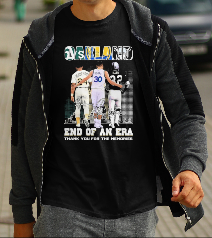 Oakland City End Of An Era Henderson Curry Allen Thank You For The Memories T-Shirt