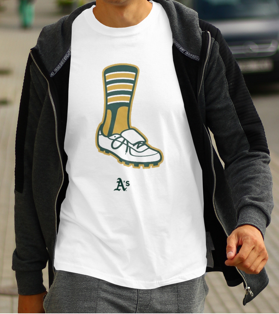 Oakland Athletics A's Iconic Green And Gold Footwear T-Shirt