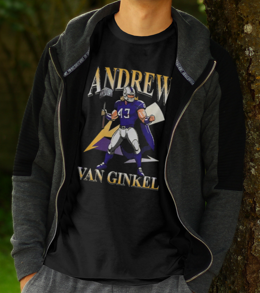 Andrew Van Ginkel Thor 47 Superhero With Hammer Football Graphics T-Shirt