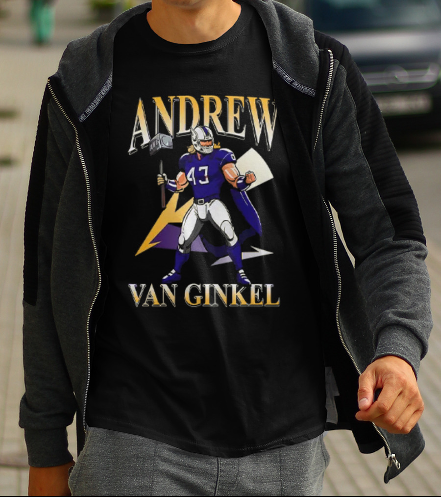 Andrew Van Ginkel Thor 47 Superhero With Hammer Football Graphics T-Shirt