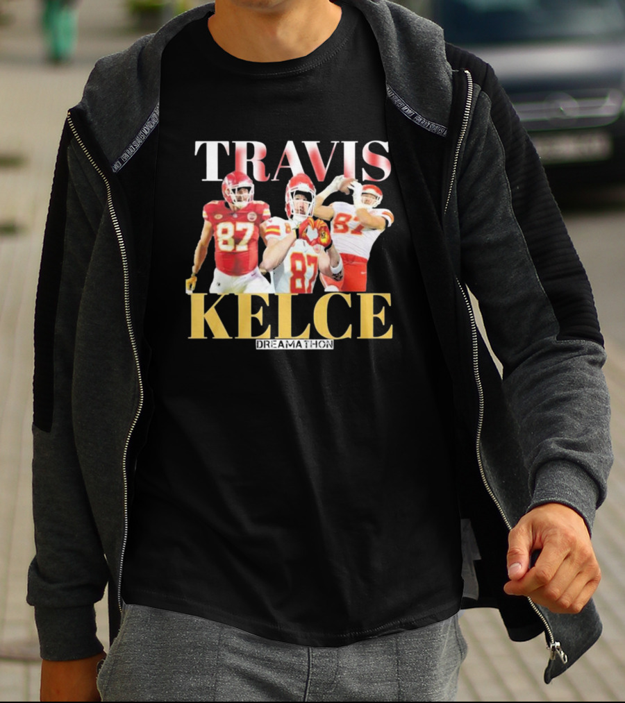 Travis Kelce Kansas City Chiefs Dreamathon Players Action Trio T-Shirt