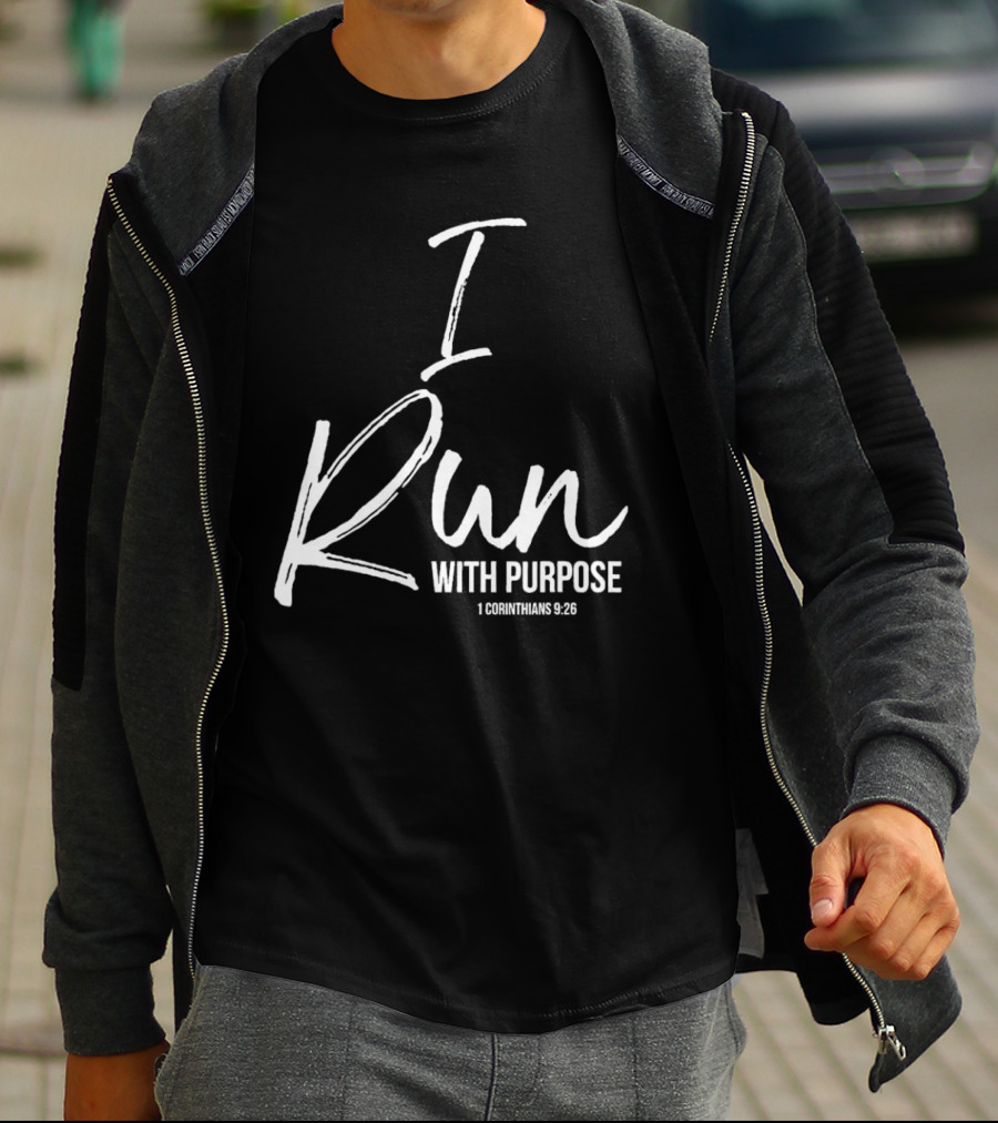 I Run With Purpose 1 Corinthians 9:26 T-Shirt