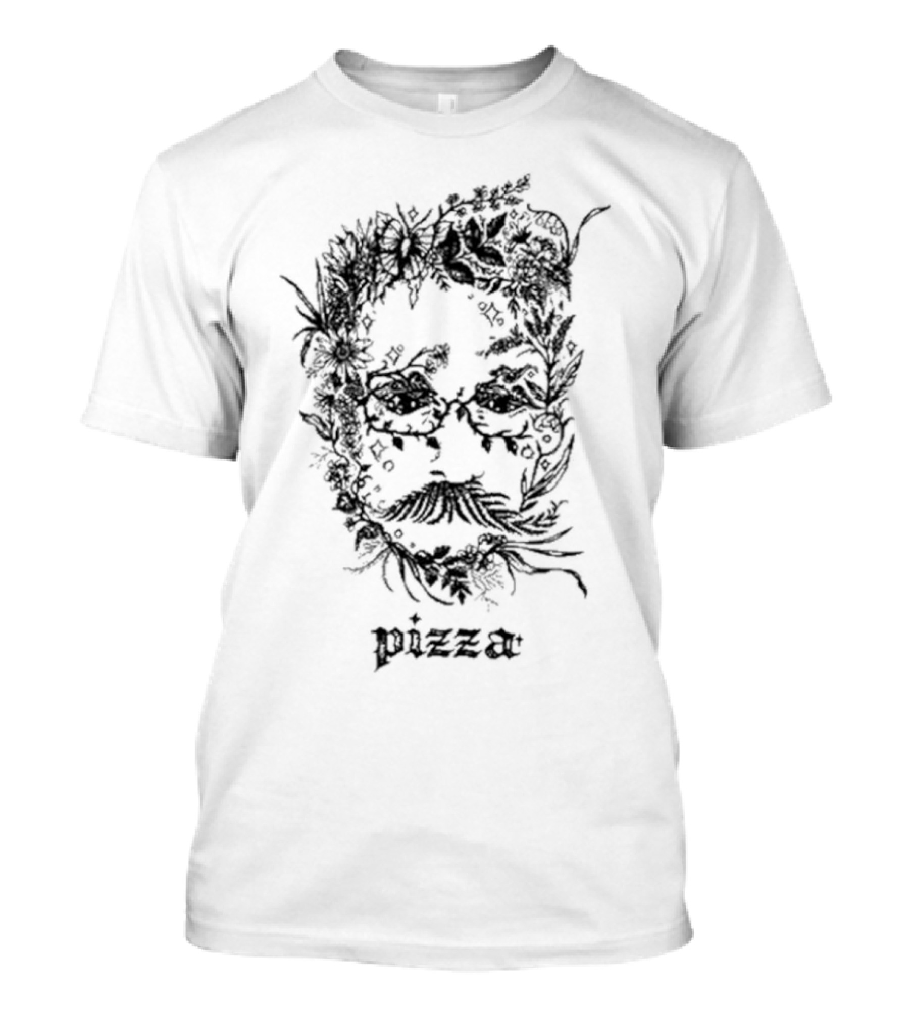 Johngreenwritesbooks Pizzamas Botanical Pizza Face T-Shirt