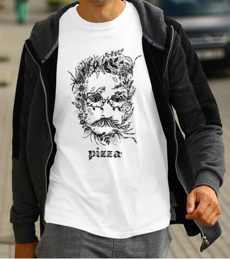 Johngreenwritesbooks Pizzamas Botanical Pizza Face T-Shirt