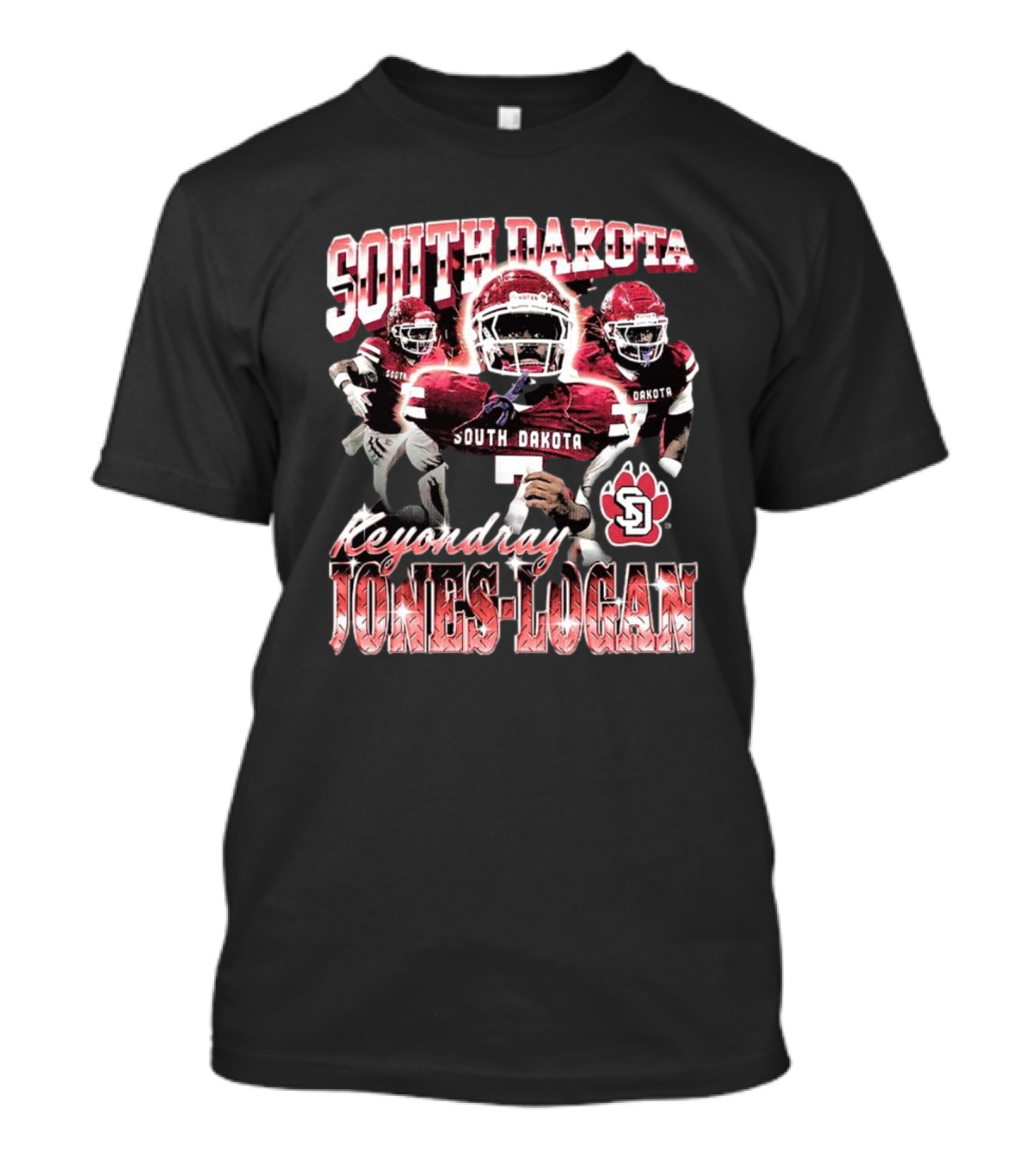 South Dakota Keyondre Jones-Logan Football Player SD Team Spirit T-Shirt