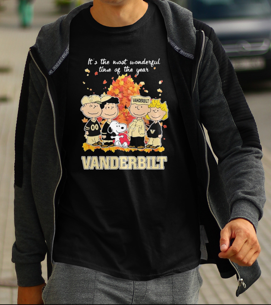 Peanuts Characters Vanderbilt Commodores Most Wonderful Time Of The Year T-Shirt