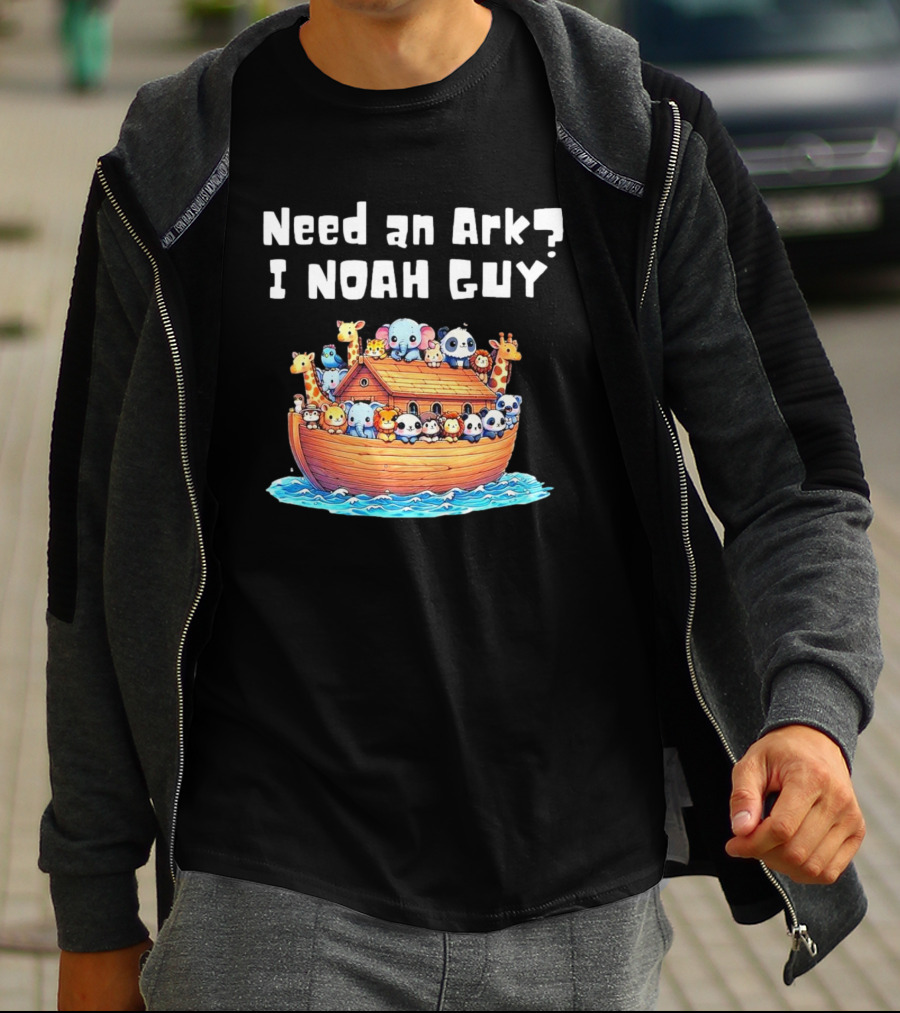 Need An Ark I Noah Guy Cartoon Animal Christian T-Shirt
