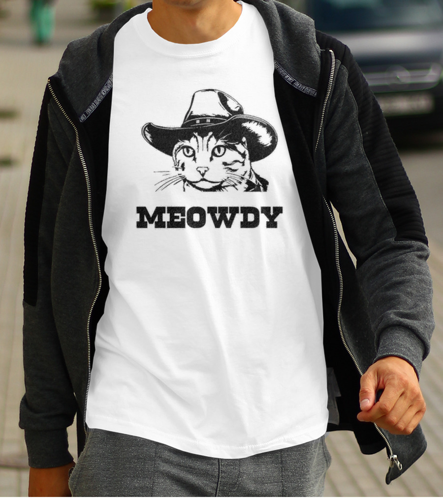 Meowdy Cowboy Cat Hat T-Shirt