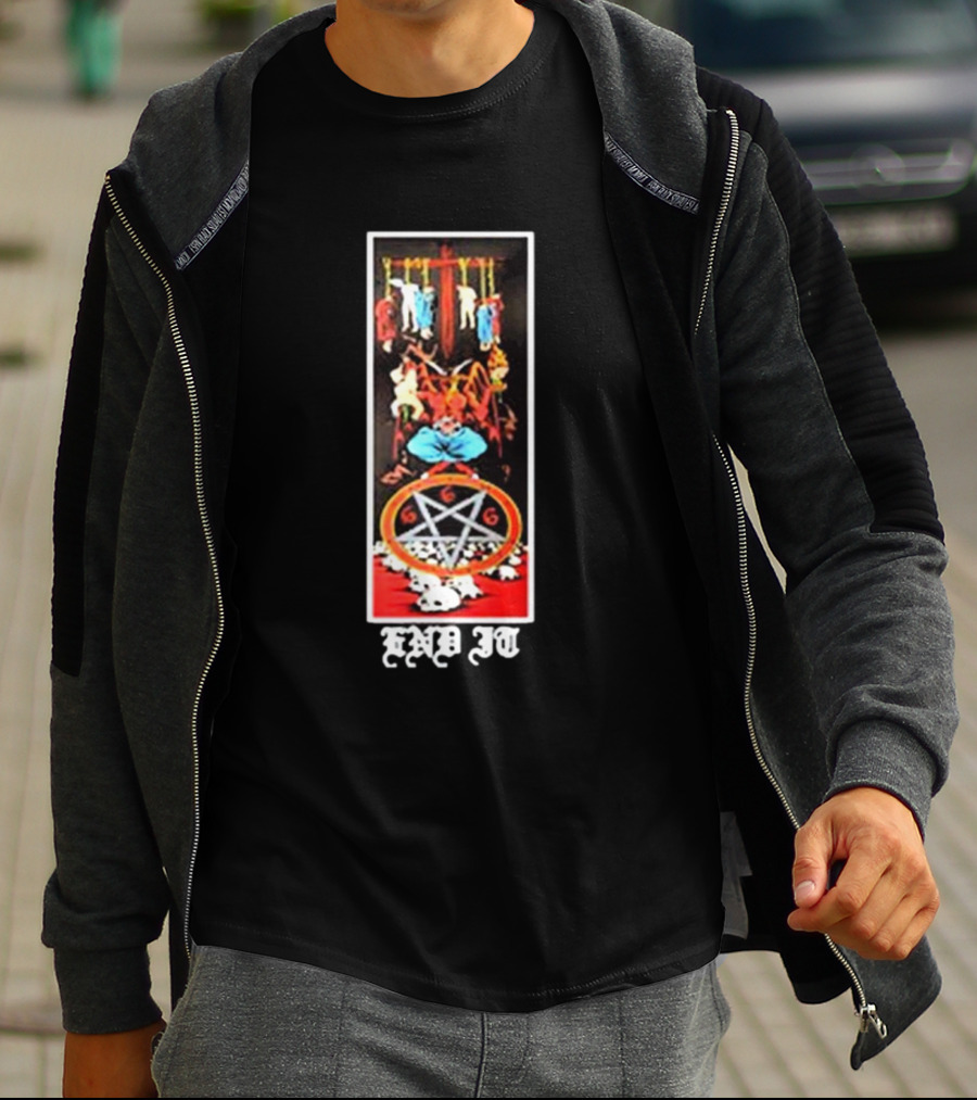 Dicegameusa Natas Kaupas Devil Skateboards End It 666 Painting T-Shirt