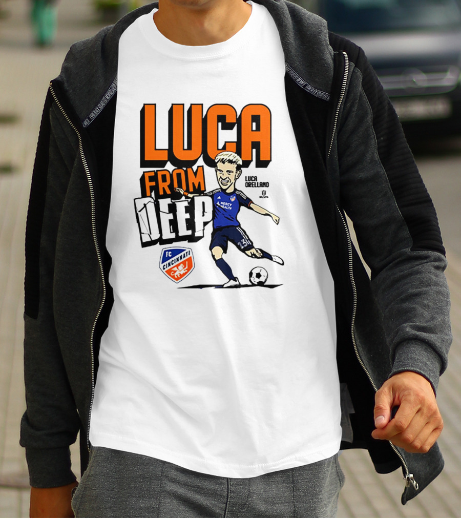 Luca Orellano FC Cincinnati From Deep Soccer Player Action Image T-Shirt