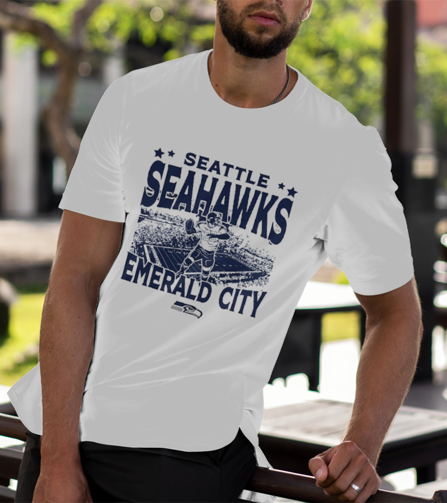 Seattle Seahawks Emerald City Stadium Gameday Vintage T-Shirt