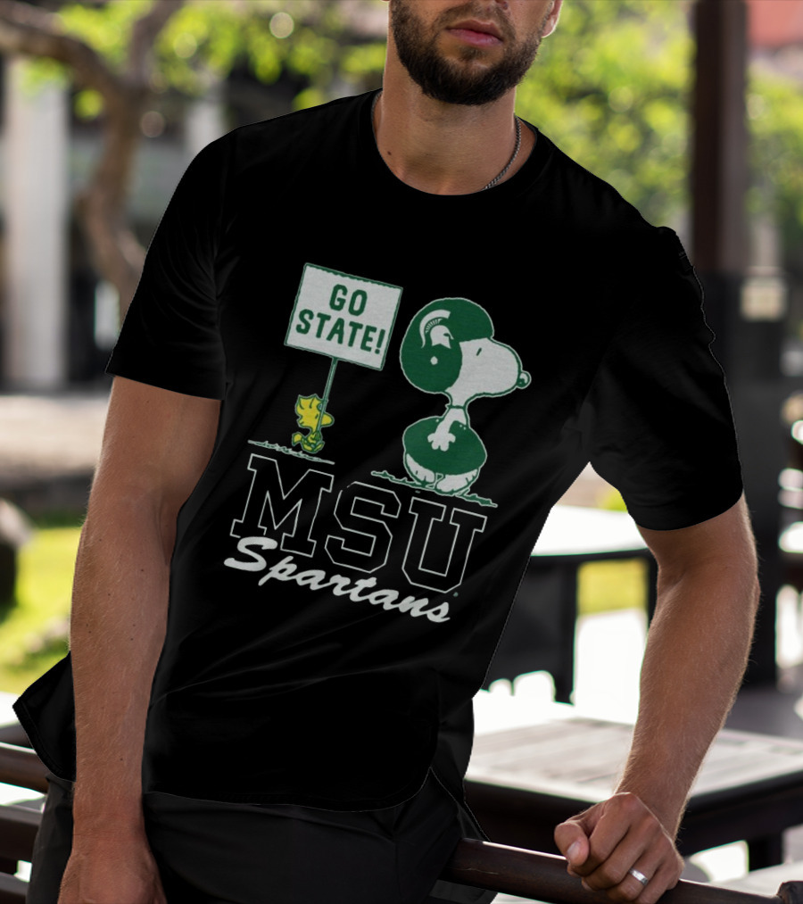 Peanuts Snoopy Woodstock MSU Spartans Go State T-Shirt