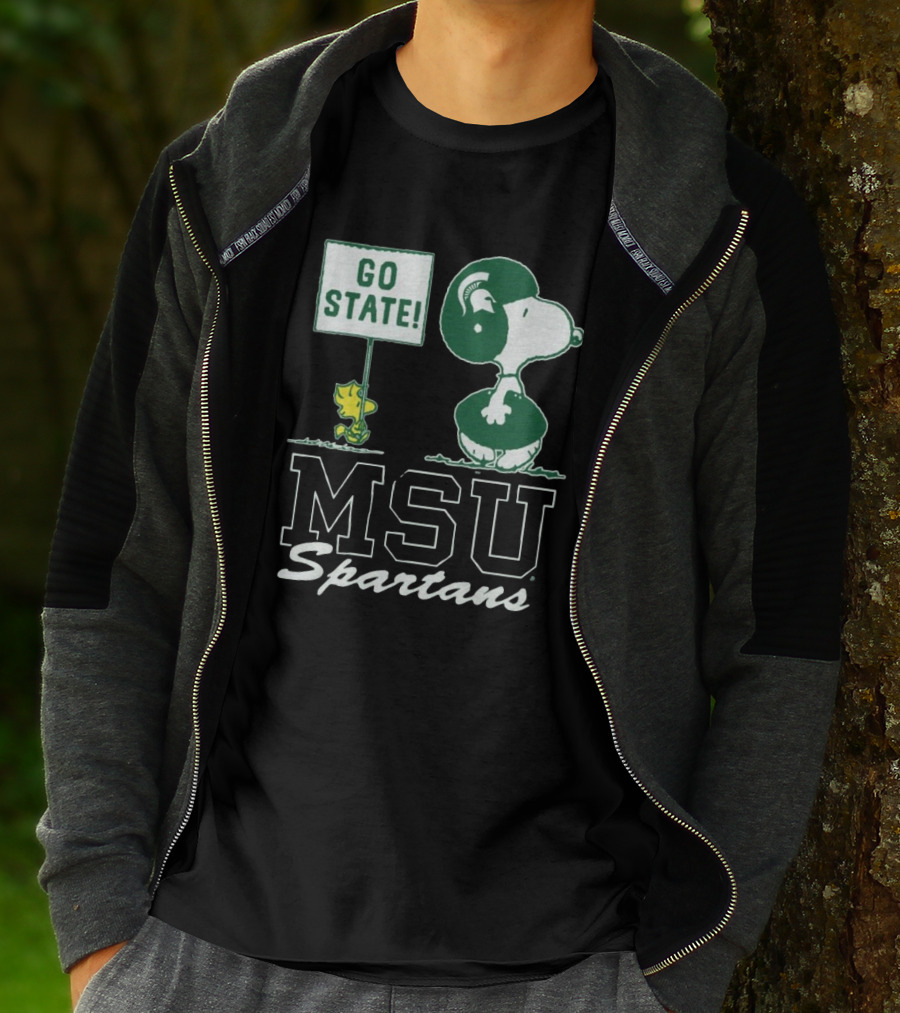 Peanuts Snoopy Woodstock MSU Spartans Go State T-Shirt