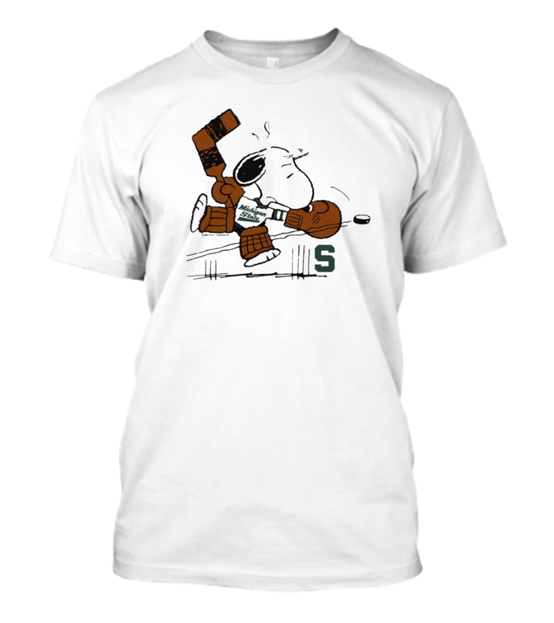 Snoopy Playing Goalie Hockey Peanuts Michigan State S T-Shirt