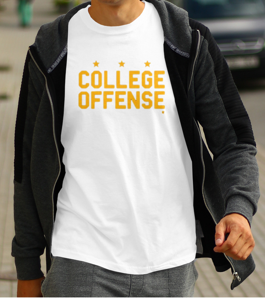 College Offense Yellow Stars Shane Peacher T-Shirt