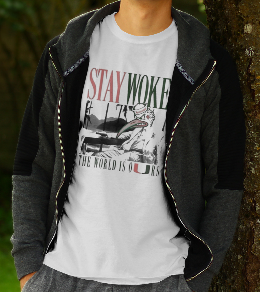 Stay Woke The World Is Ours Miami Hurricanes Vintage T-Shirt