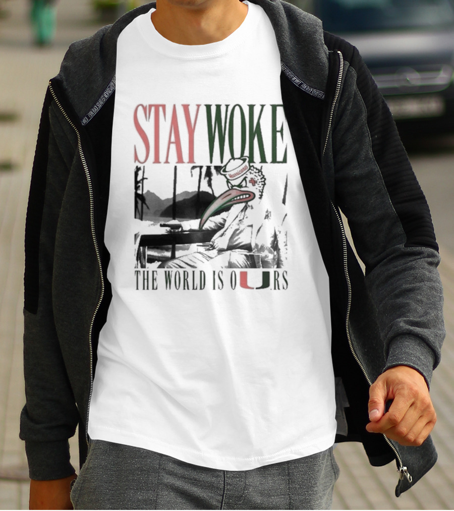 Stay Woke The World Is Ours Miami Hurricanes Vintage T-Shirt