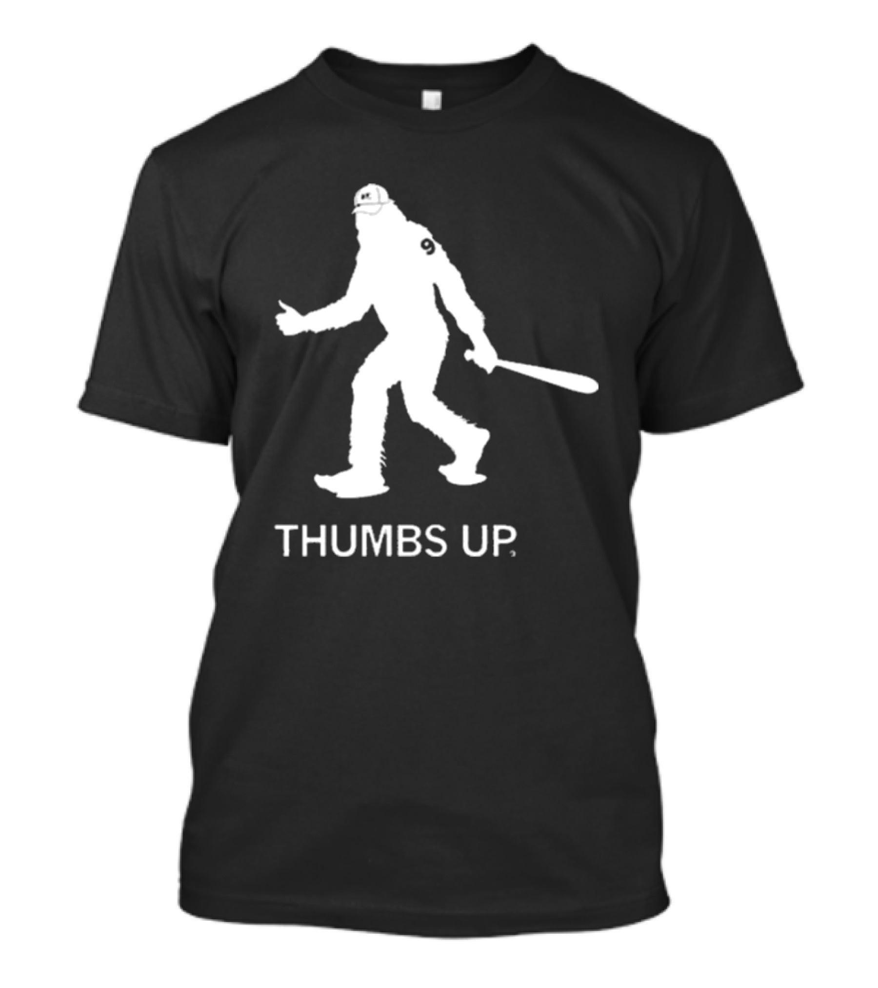 THUMBS UP Bigfoot Baseball Player Vintage T-Shirt