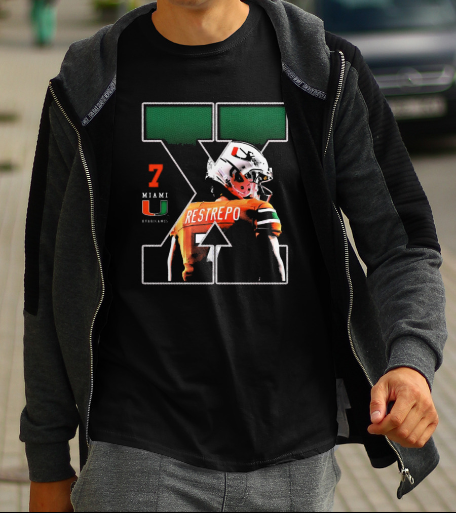 Xavier Restrepo 7 Miami Hurricanes Football Game Day NCAA T-Shirt