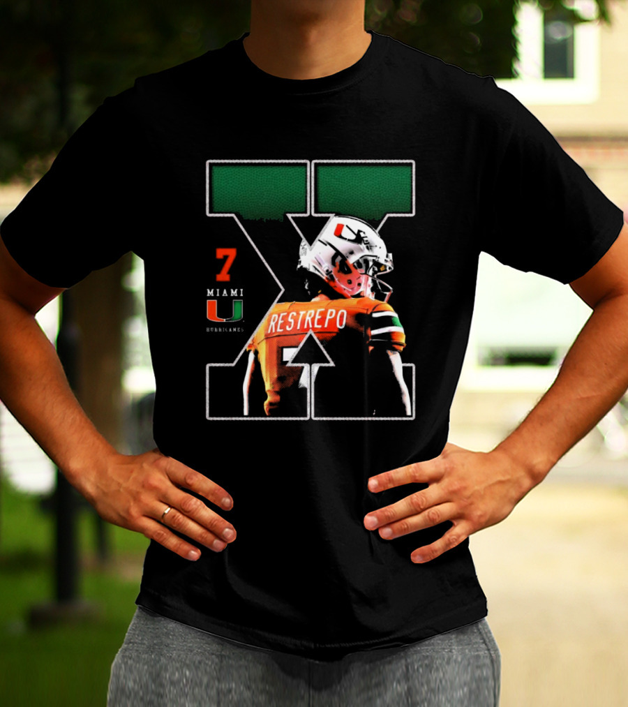 Xavier Restrepo 7 Miami Hurricanes Football Game Day NCAA T-Shirt