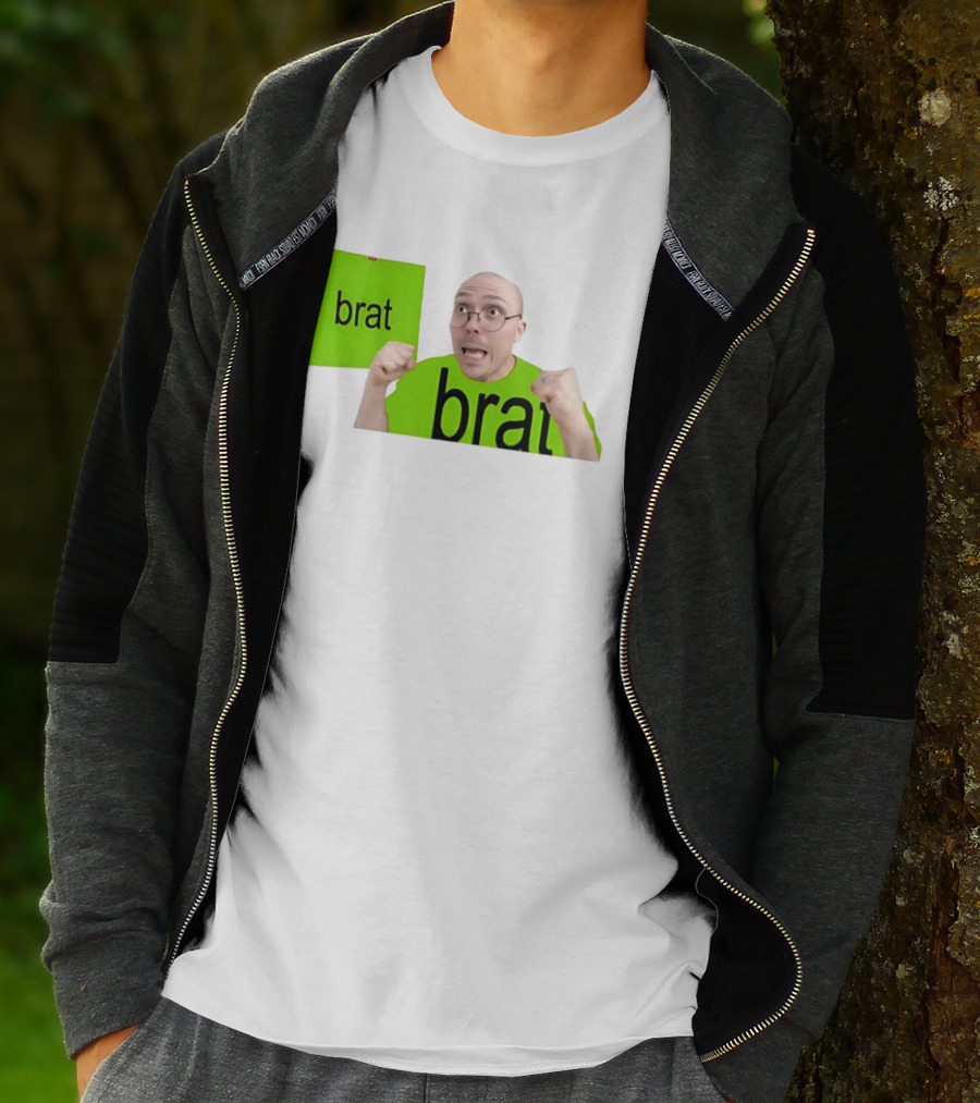 Anthony Fantano Brat Neon Green Double Brat Face T-Shirt