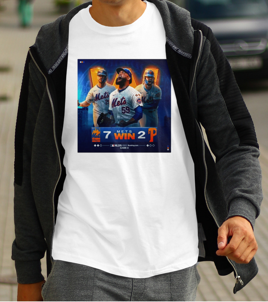 New York Mets Win 7-2 Against Philadelphia Phillies NLDS Game 3 Mets Victory T-Shirt