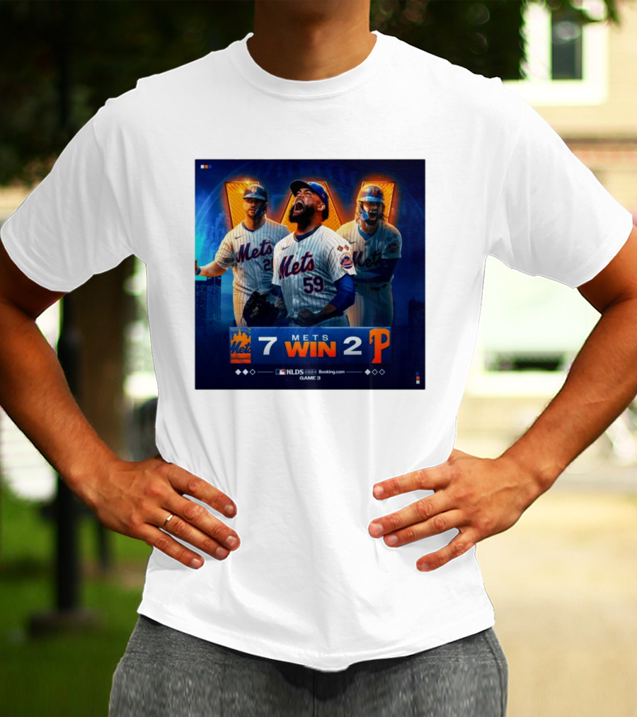 New York Mets Win 7-2 Against Philadelphia Phillies NLDS Game 3 Mets Victory T-Shirt