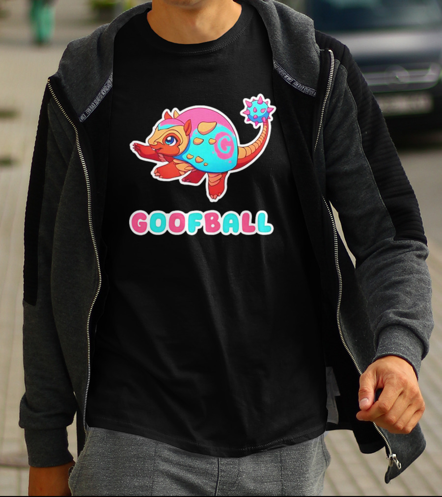 Pangolin Goofball Colorful Character With Pink And Blue Spikes T-Shirt