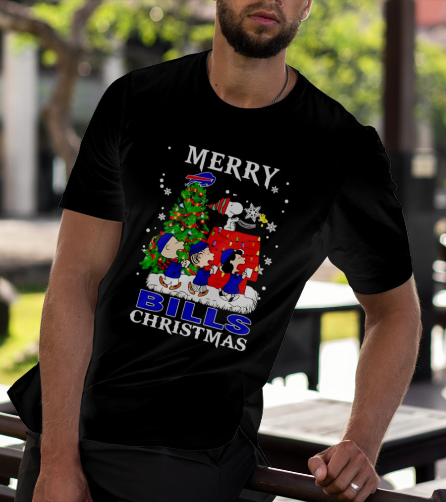 Merry Bills Christmas Peanuts Buffalo Bills T-Shirt