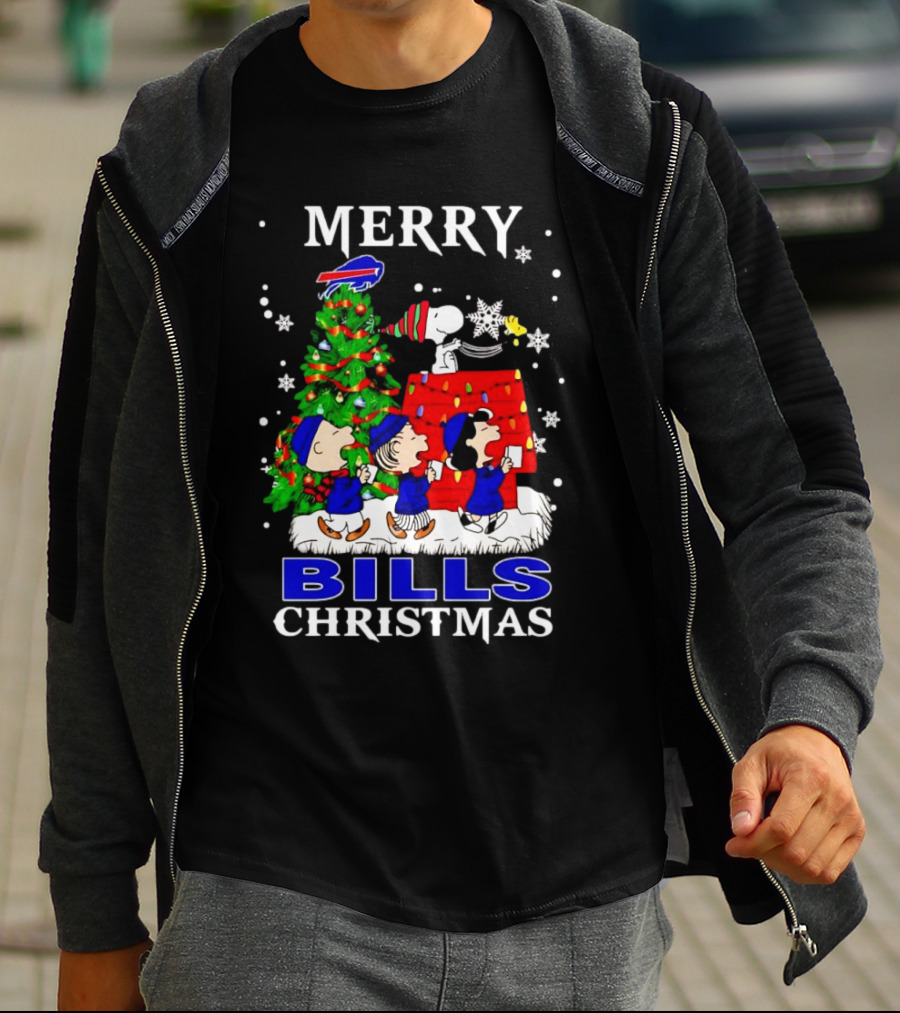 Merry Bills Christmas Peanuts Buffalo Bills T-Shirt