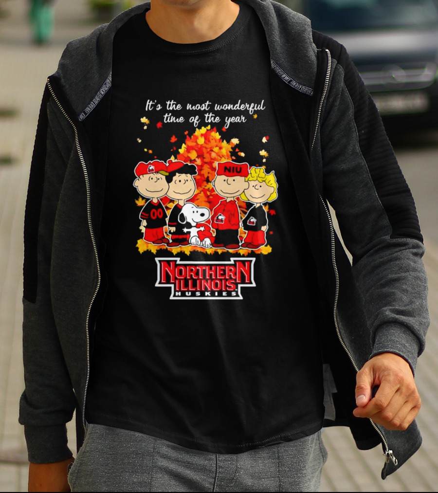 It's The Most Wonderful Time Northern Illinois Huskies Peanuts Fall T-Shirt