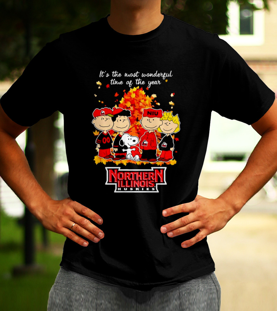 It's The Most Wonderful Time Northern Illinois Huskies Peanuts Fall T-Shirt