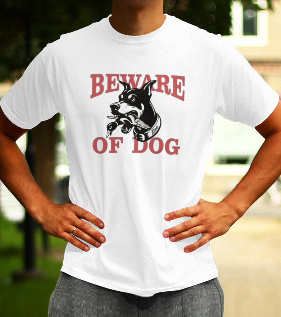 Rhude Beware Of Dog Black Graphic Bulldog T-Shirt